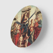 Madonna en kind met heiligen ronde klok (Hoek)