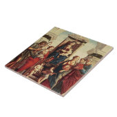Madonna en kind met heiligen tegeltje (Zijkant)