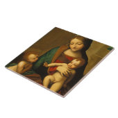 Madonna en kind met heiligen tegeltje (Zijkant)