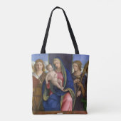 Madonna en kind met heiligen tote bag (Achterkant)