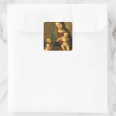 Madonna en kind met heiligen vierkante sticker (Tas)
