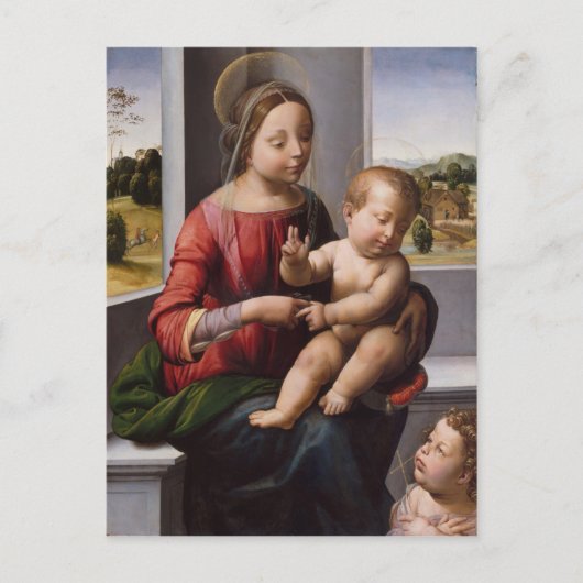 Madonna en kind met John de Baptist Briefkaart (Voorkant)