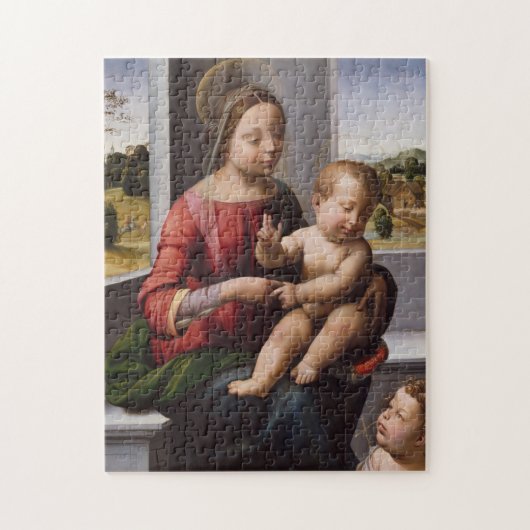 Madonna en kind met John de Baptist Legpuzzel (Verticaal)