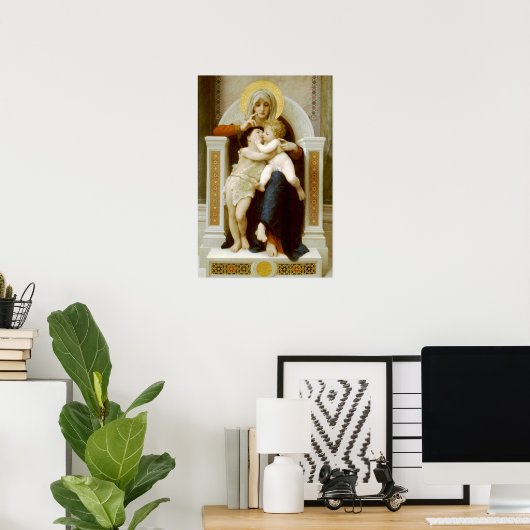 Madonna en kind met John de Baptist Poster (Thuiskantoor)