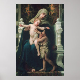 Madonna en kind met John de Baptist Poster