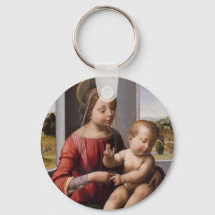 Madonna en kind met John de Baptist Sleutelhanger