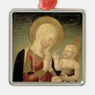 Madonna en kind met Pomegranaat Metalen Ornament