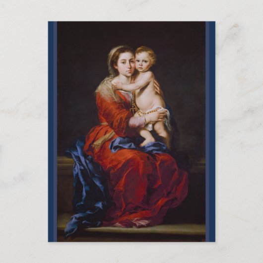 Madonna en kind met Rosary ... Briefkaart (Voorkant)