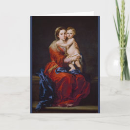 Madonna en kind met Rosary ... kerstKaart Kaart