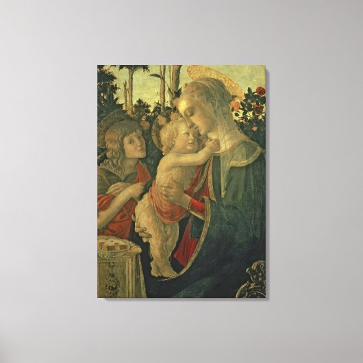 Madonna en Kind met Sint-Janskruid de Baptist (oli Canvas Afdruk (Voorkant)