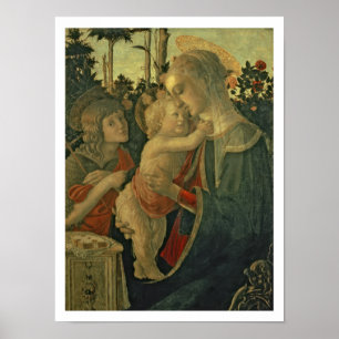 Madonna en Kind met Sint-Janskruid de Baptist (oli Poster