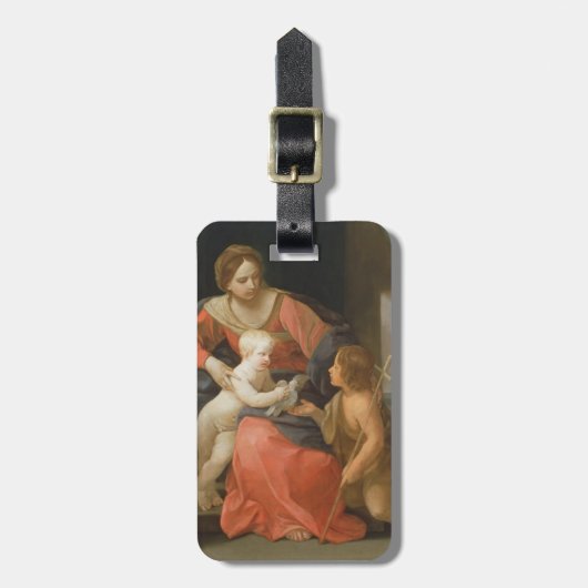 Madonna en kind met Sint-John de Baptist Bagagelabel (Voorkant verticaal)