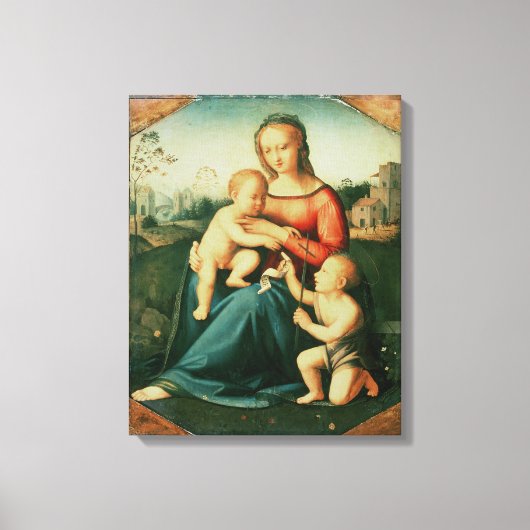 Madonna en kind met Sint-John de Baptist Canvas Afdruk (Voorkant)