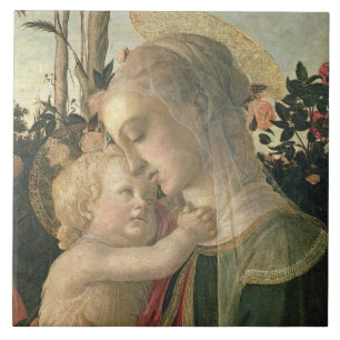 Madonna en Kind met Sint-John de Baptist, detai Tegeltje