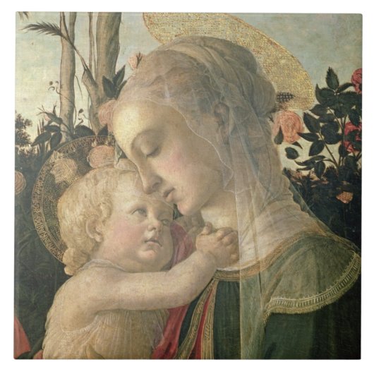 Madonna en Kind met Sint-John de Baptist, detai Tegeltje (Voorkant)