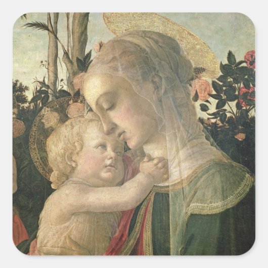 Madonna en Kind met Sint-John de Baptist, detai Vierkante Sticker (Voorkant)
