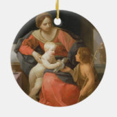 Madonna en kind met Sint-John de Baptist Keramisch Ornament (Achterkant)
