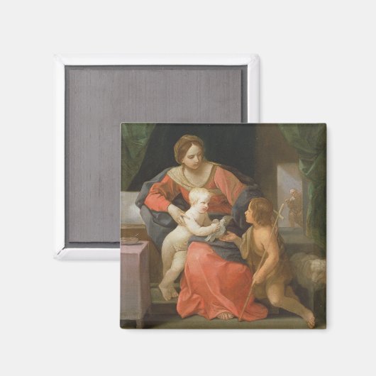 Madonna en kind met Sint-John de Baptist Magneet (Voorkant / Achterkant)