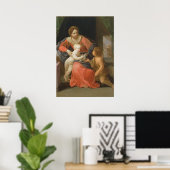 Madonna en kind met Sint-John de Baptist Poster (Thuiskantoor)