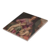 Madonna en kind met Sint John de Baptist Tegeltje (Zijkant)