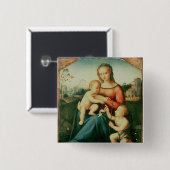 Madonna en kind met Sint-John de Baptist Vierkante Button 5,1 Cm (Voorkant /achterkant)