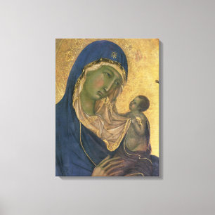 Madonna en kind met SS. Dominic en Aurea Canvas Afdruk
