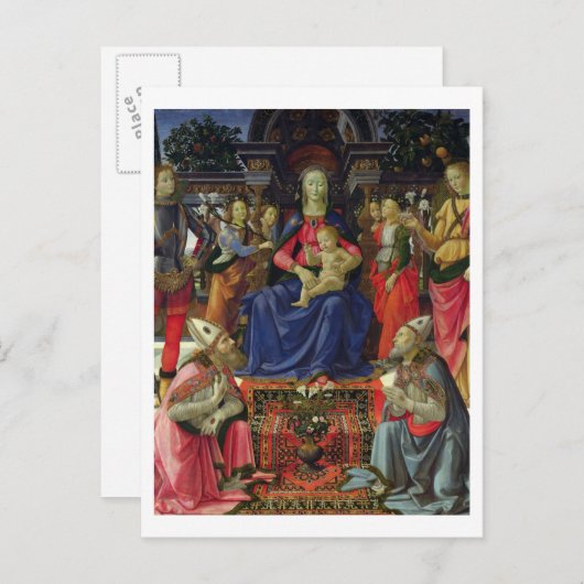 Madonna en kind met SS. Justus, Zenobius en de Briefkaart (Voorkant / Achterkant)