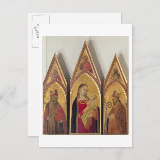 Madonna en kind met SS. Nicholas en Proculus, Briefkaart (Voorkant / Achterkant)