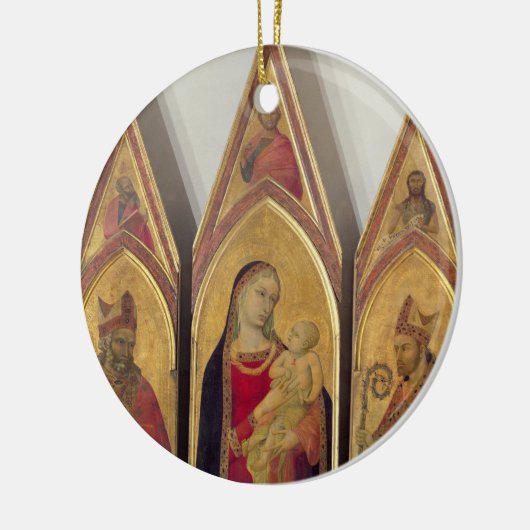 Madonna en kind met SS. Nicholas en Proculus, Keramisch Ornament (Links)