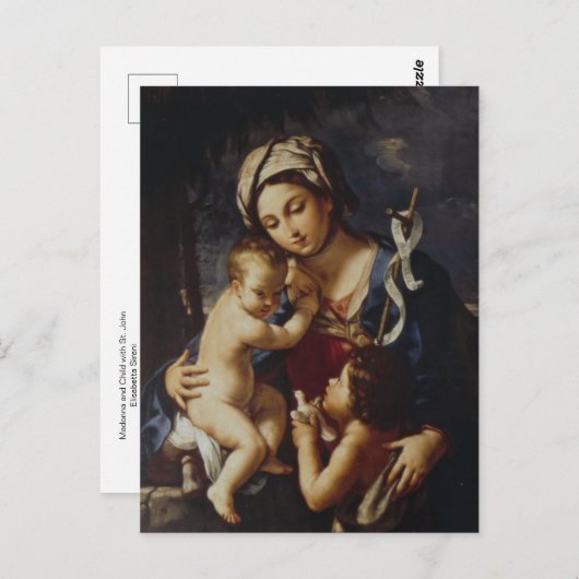 Madonna en kind met St. John van Sirani Briefkaart (Voorkant / Achterkant)