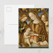 Madonna en kind met twee Angels Briefkaart (Voorkant / Achterkant)