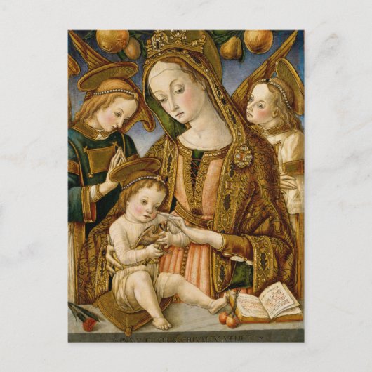 Madonna en kind met twee Angels Briefkaart (Voorkant)