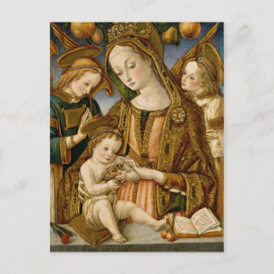 Madonna en kind met twee Angels Briefkaart