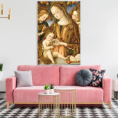 Madonna en kind met twee Angels Canvas Afdruk (Insitu (Woonkamer))