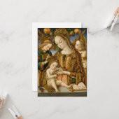 Madonna en kind met twee Angels Kaart (Voorkant / Achterkant in situ)