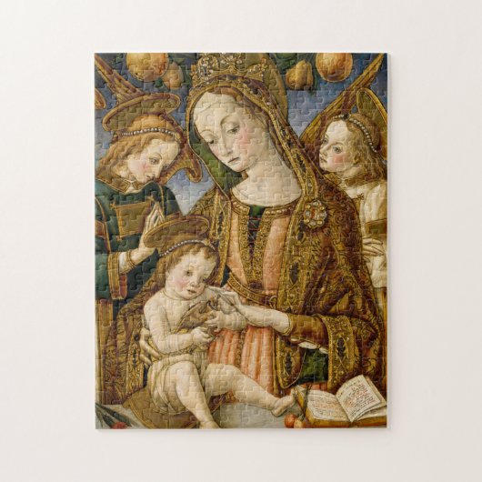 Madonna en kind met twee Angels Legpuzzel (Verticaal)