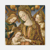 Madonna en kind met twee Angels Magneet (Voorkant)