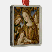 Madonna en kind met twee Angels Metalen Ornament (Rechts)