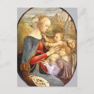 Madonna en kind met twee Angels van Botticelli Po Briefkaart