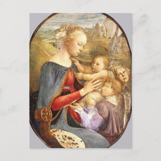 Madonna en kind met twee Angels van Botticelli Po Briefkaart (Voorkant)