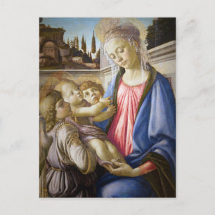 Madonna en Kind met twee engelen van Botticelli Briefkaart