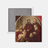 Madonna en kind met vier staatsmannen magneet (Voorkant / Achterkant)