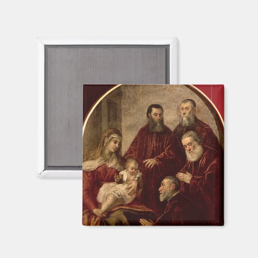 Madonna en kind met vier staatsmannen magneet (Voorkant / Achterkant)