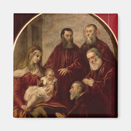 Madonna en kind met vier staatsmannen magneet (Voorkant)