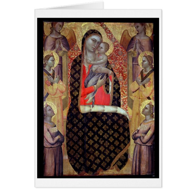 Madonna en kind met zes engelen (panel) (Voorkant)