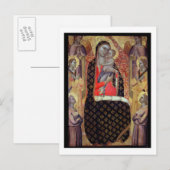 Madonna en kind met zes engelen (panel) briefkaart (Voorkant / Achterkant)