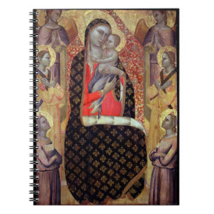 Madonna en kind met zes engelen (panel) notitieboek