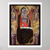 Madonna en kind met zes engelen (panel) poster (Voorkant)