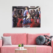 Madonna en kind met zes heiligen - Botticelli Canvas Afdruk (Insitu (Woonkamer))