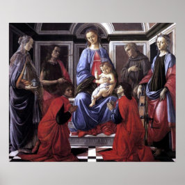 Madonna en kind met zes heiligen - Botticelli Poster